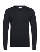 Eco Vero V-Neck Jumper Tops Knitwear V-necks Navy Lindbergh