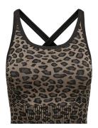 Onpani-1 Seam Bra Tops Crop Tops Sleeveless Crop Tops Brown Only Play