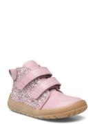 Shoes - Flat - With Velcro High-top Sneakers Pink ANGULUS