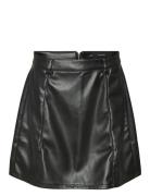 Vmwilla Hw Short Pl Skirt Kort Nederdel Black Vero Moda