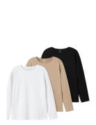 Nkmvobbo Ls Nreg Top 3P Noos Tops T-shirts Long-sleeved T-Skjorte Mult...