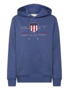 Reg Archive Shield Hoodie Tops Sweatshirts & Hoodies Hoodies Blue GANT