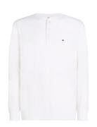 Slub Henley Ls Tee Tops T-Langærmet Skjorte White Tommy Hilfiger