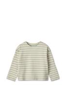 Farah Stripe Sweatshirt Tops T-shirts Long-sleeved T-Skjorte Cream Lie...