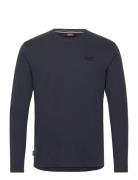 Essential Logo Long Sleeve Top Tops T-Langærmet Skjorte Navy Superdry