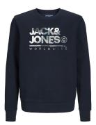 Jjluke Sweat Crew Neck Jnr Tops Sweatshirts & Hoodies Sweatshirts Navy...