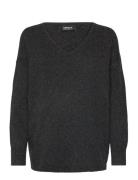 Olmrica Life L/S V-Neck Pullo Knt Tops Knitwear Jumpers Black Only Mat...