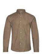 Oxford Superflex Shirt L/S Tops Shirts Casual Brown Lindbergh