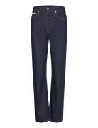 High Rise Straight Bottoms Jeans Straight-regular Navy Calvin Klein Je...