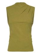 Slfmarwa Sl High Neck Top Tops Blouses Sleeveless Khaki Green Selected...