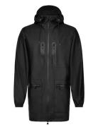 Cargo Long Jacket W3 Outerwear Rainwear Rain Coats Black Rains