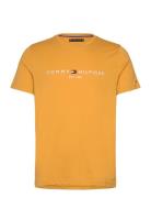 Tommy Logo Tee Tops T-Kortærmet Skjorte Yellow Tommy Hilfiger