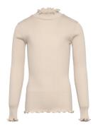 Turtleneck Tops T-shirts Long-sleeved T-Skjorte Cream Rosemunde Kids