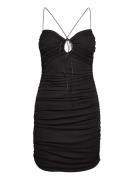 Cut-Out Ruched Dress Kort Kjole Black Mango