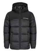 Jjmoon Hood Puffer Jnr Foret Jakke Black Jack & J S