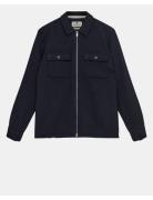 Akhanky Heavy Twill Overshirt Tops Overshirts Navy Anerkjendt