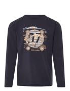 T-Shirt Ls Tops T-shirts Long-sleeved T-Skjorte Navy Minymo