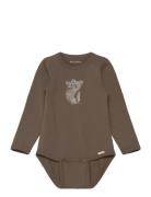 Body Ls Bodies Long-sleeved Brown Minymo