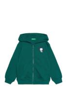 Jacket W/Hood L/S Tops Sweatshirts & Hoodies Hoodies Green United Colo...