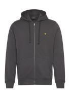 Zip Through Hoodie Tops Sweatshirts & Hoodies Hoodies Black Lyle & Sco...