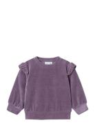 Nmfnew Nreg Ls Vel Top Tops Sweatshirts & Hoodies Sweatshirts Purple N...