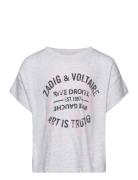 Short Sleeves Tee-Shirt Tops T-Kortærmet Skjorte Grey Zadig & Voltaire...