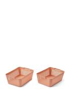 Makeeva Basket L 2-Pack Home Kids Decor Storage Storage Baskets Pink L...