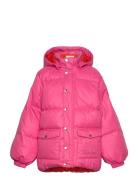 Heavy Hooded Puffer Jacket Foret Jakke Pink Mini Rodini