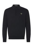 Classic Knit Shirt L/S Tops Polos Long-sleeved Black Fred Perry