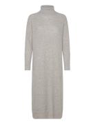 Wool Cash Roll-Nk Long Dress Knælang Kjole Grey Tommy Hilfiger