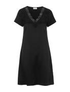 Nightdress Short Sleeve Nattøj Black Damella Of Sweden