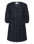 Farris Dress Seersucker Kort Kjole Navy Noella