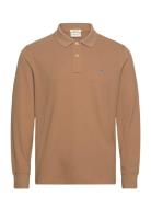 Reg Shield Ls Pique Rugger Tops Polos Long-sleeved Beige GANT