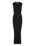 Knit Long Dress Maxikjole Festkjole Black Mango