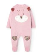 Velour Play Suit For Baby Girl -Bci Langærmet Body Pink Boboli