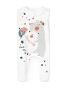 Velour Play Suit For Baby Girl -Bci Pyjamas Sie Jumpsuit White Boboli