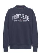 Tjw Rlx Varsity Crew Tops Sweatshirts & Hoodies Sweatshirts Navy Tommy...