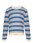 Striped Blouse Tops Knitwear Pullovers Blue FUB