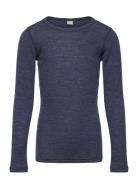 Blouse Ls - Solid Tops T-shirts Long-sleeved T-Skjorte Navy CeLaVi