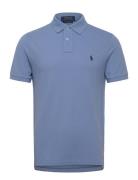 Basic Mesh-Ssl-Knt Designers Knitwear Short Sleeve Knitted Polos Blue ...