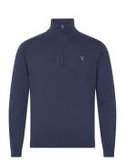 Cotton Half Zip Tops Knitwear Half Zip Jumpers Navy GANT