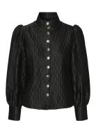 Yasripple Ls Shirt - Show Tops Blouses Long-sleeved Black YAS