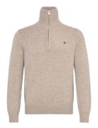 Hertford Half Zip Tops Knitwear Half Zip Jumpers Beige Morris