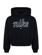 Nike Fleece Boxy Pullover Tops Sweatshirts & Hoodies Hoodies Black Nik...