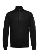 Lucca 1/2 Zip M Tops Knitwear Half Zip Jumpers Black SNOOT