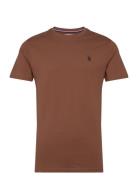 Uspa T-Shirt Arjun Men Tops T-Kortærmet Skjorte Brown U.S. Polo Assn.