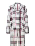 Gift Full Flannel Pj Set&Slipper Pyjamas Nattøj White Tommy Hilfiger