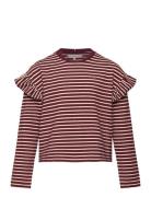 Stripe Tee Ls Tops T-shirts Long-sleeved T-Skjorte Burgundy Tommy Hilf...