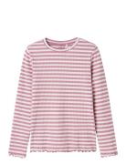 Nkfvemma Ls Slim Top Tops T-shirts Long-sleeved T-Skjorte Pink Name It