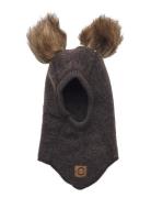 Wool Fullface W. Pom Pom Accessories Headwear Balaclava Brown Mikk-lin...